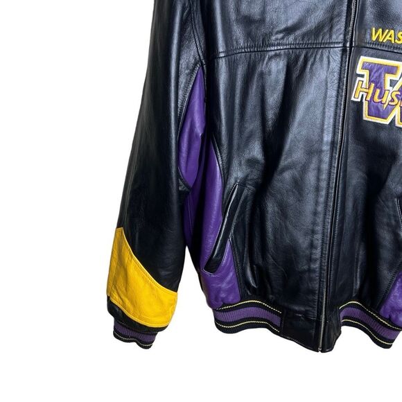 Vintage 90s UW Huskies Leather Jacket Medium - Picture 4 of 9